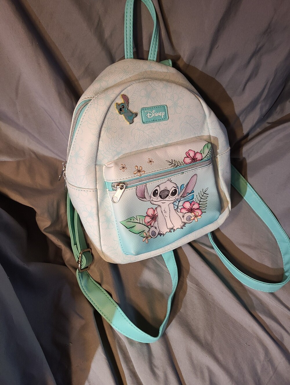 Disney Stitch Mini Backpack - Light Teal/White - Picture 4 of 7